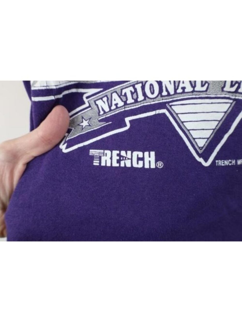 Vintage 90s Mens Large Distressed Colorado Rockies Baseball T-Shirt Purple USA - Picture 5 of 14